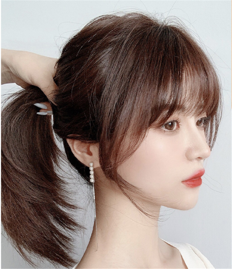 Real Hair Wig Mechanism 3D Air Bangs Wig — foto 5