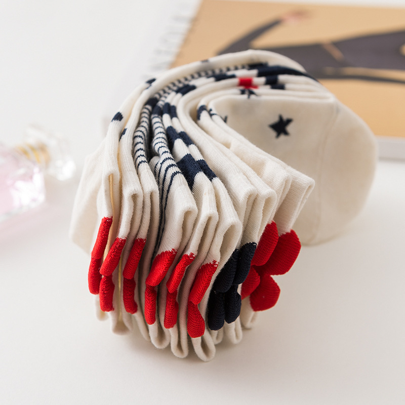 Cute 3D Heart Heel Ankle Socks, Nautical Star Stripe & Polka Dot Short Socks, Women's Casual Sweet Low-Cut Socks For Daily Wear