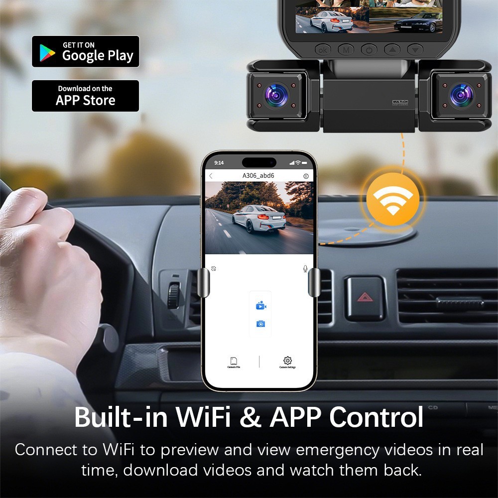5G WiFi Dash Cam 4 Channel 360 Front Rear Inside DashCam, FHD 1080P Car Camera — image 12