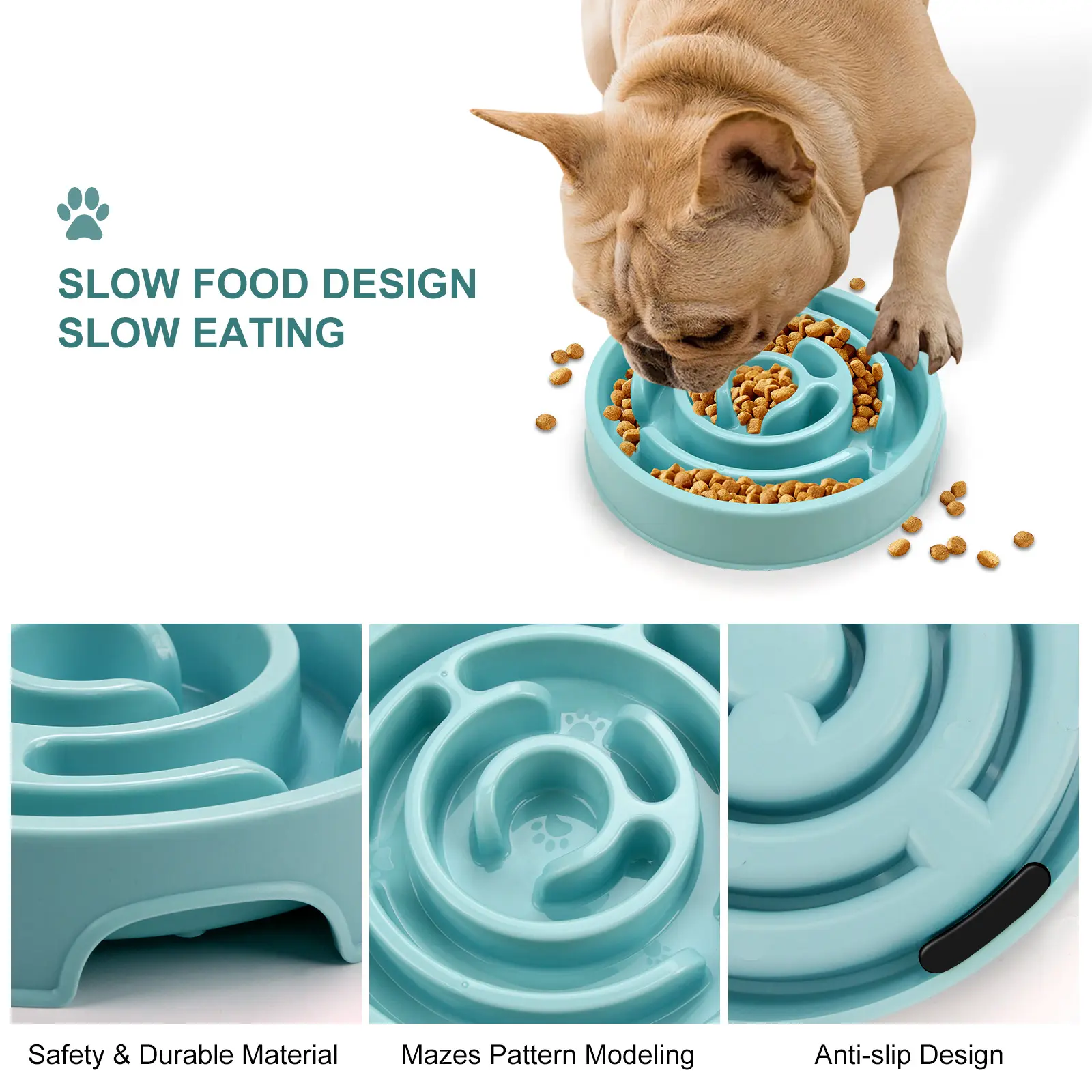 Slow Feeder Dog Bowls Silicone Puzzle Bowl