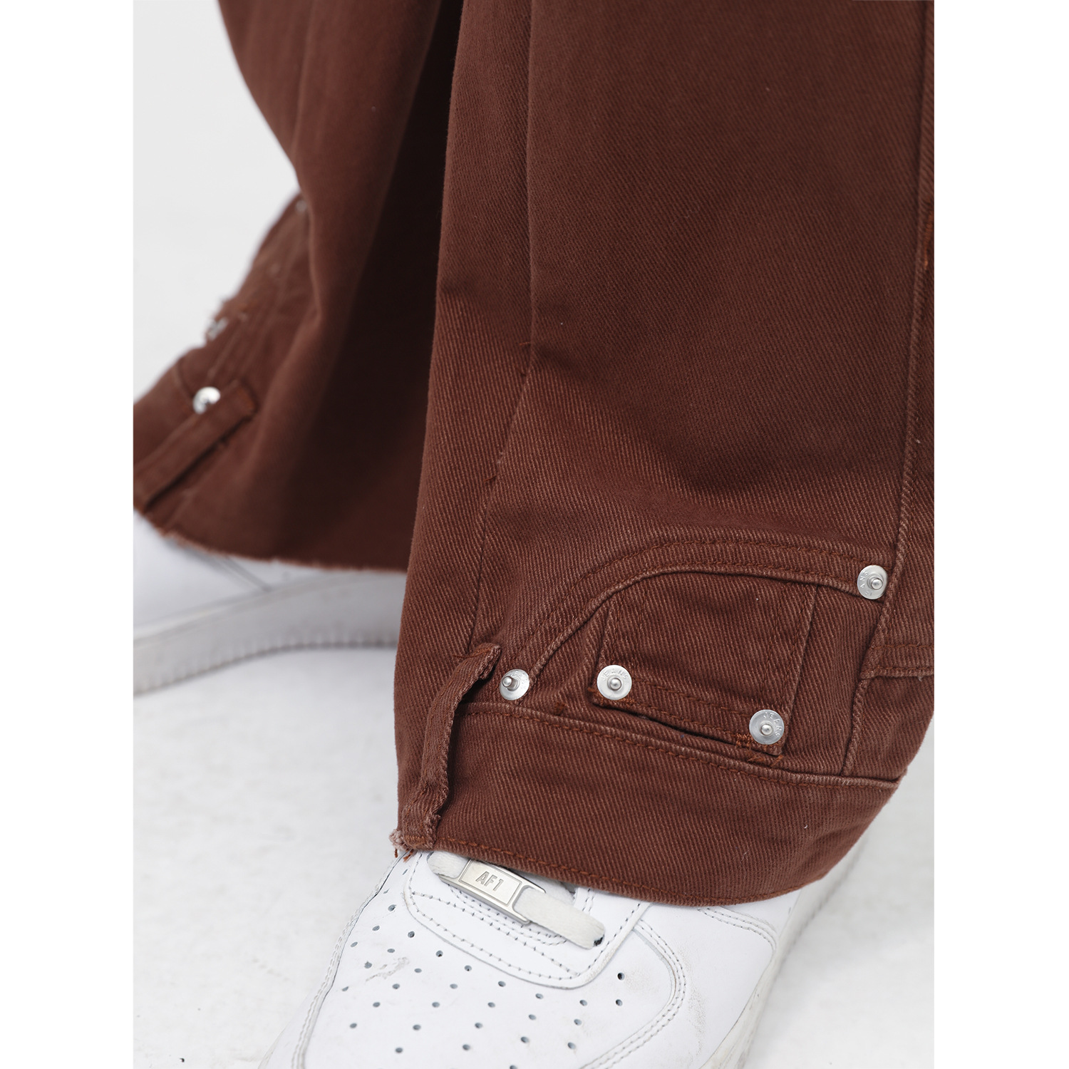 New Trendy Brand Mid-rise Brown Micro Flared Jeans For Men