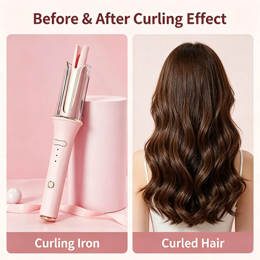 Hair Curler Automatic Rotating Long Barrel Curling