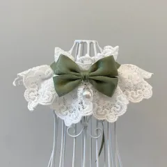 Cat Scarf Pet Jewellery Bell Bow - Green - View 1
