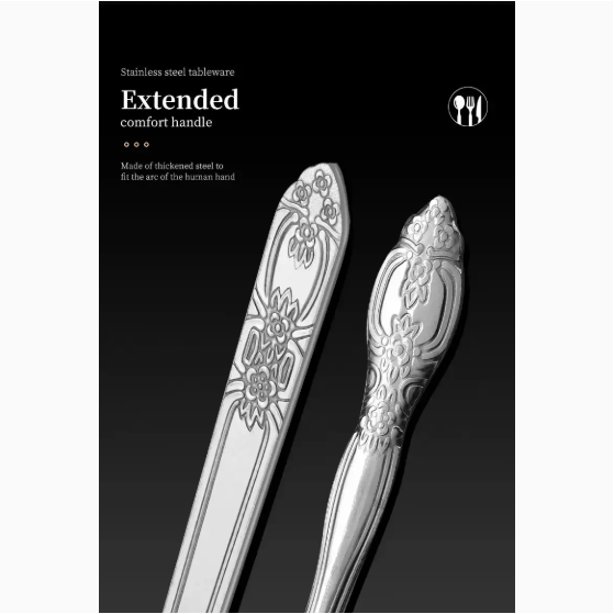 Product Name  Deluxe Premium Cutlery Flatware Set For The Home  Stainless Steel Cutlery Service With 1 Dinner Fork, 1 Dinner Knife, 1 Dinner Spoon And 1 Tea Spoon  Durable, Elegant And Rust  Resista — foto 5