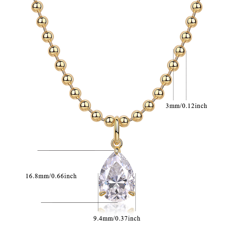 Pear-shaped moissanite pendant with brilliant sparkle and shine