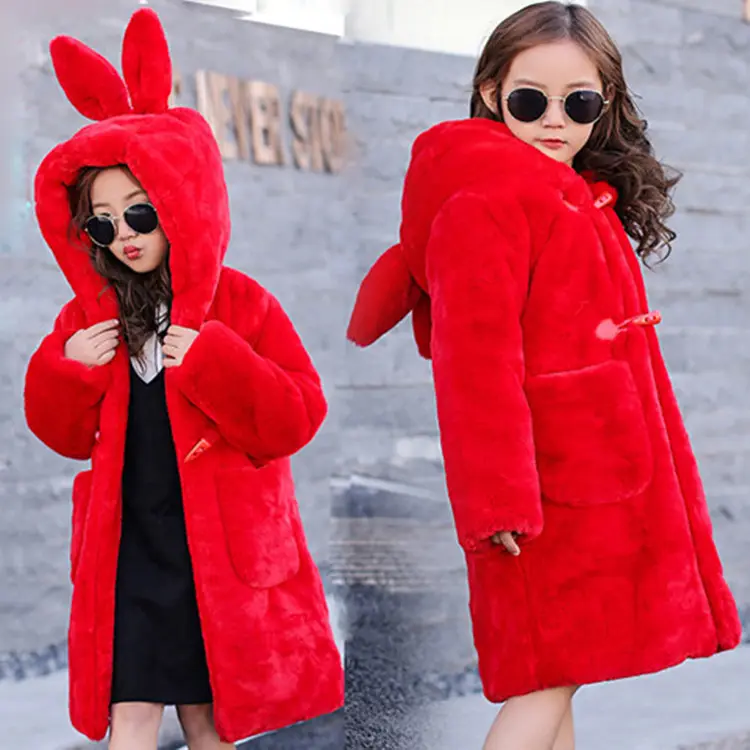 Thickened Faux Fur Coat for Big Kids