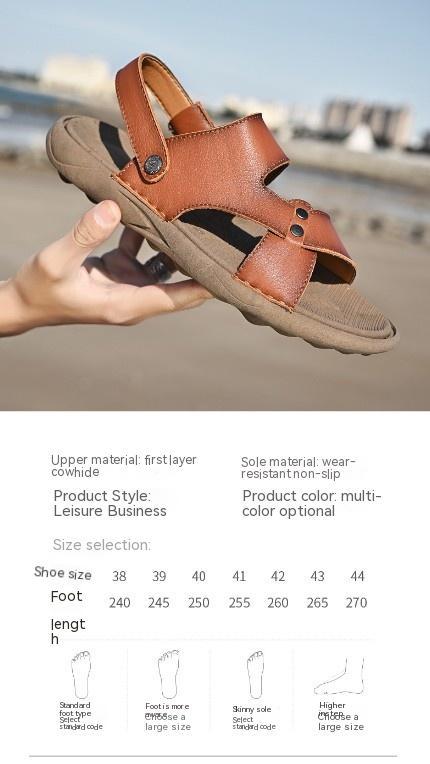 Title 1, Summer Outdoor Beach Leather Slippers Non-slip ...