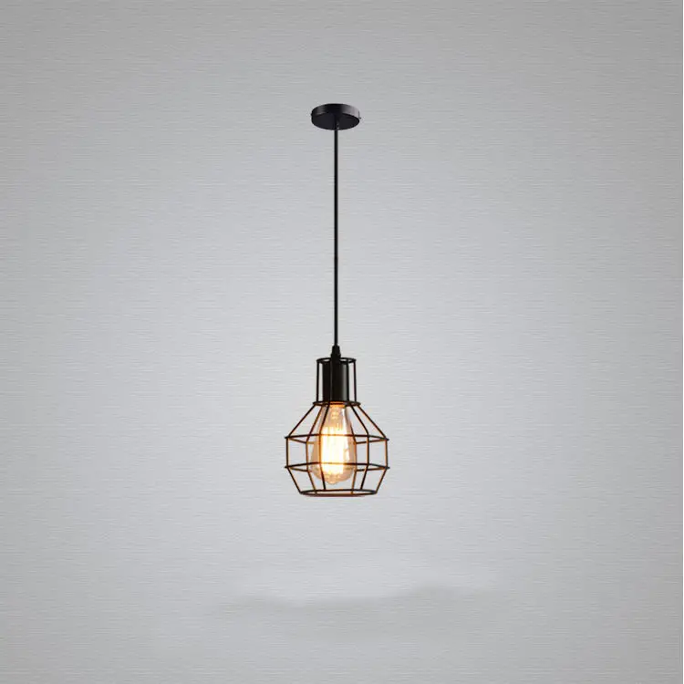 Small Iron Cage Industrial Chandeliers American Country Bar Table