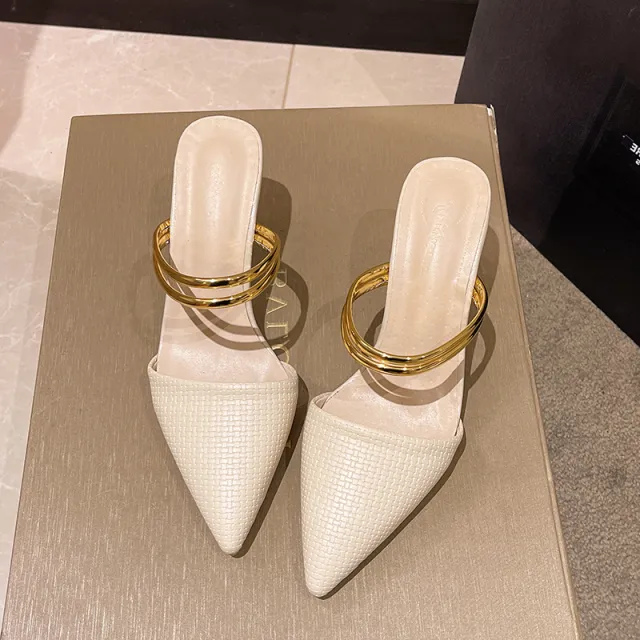 Women's Temperament Fashion Bag Head Sandals Beige - Shop at LoveMi