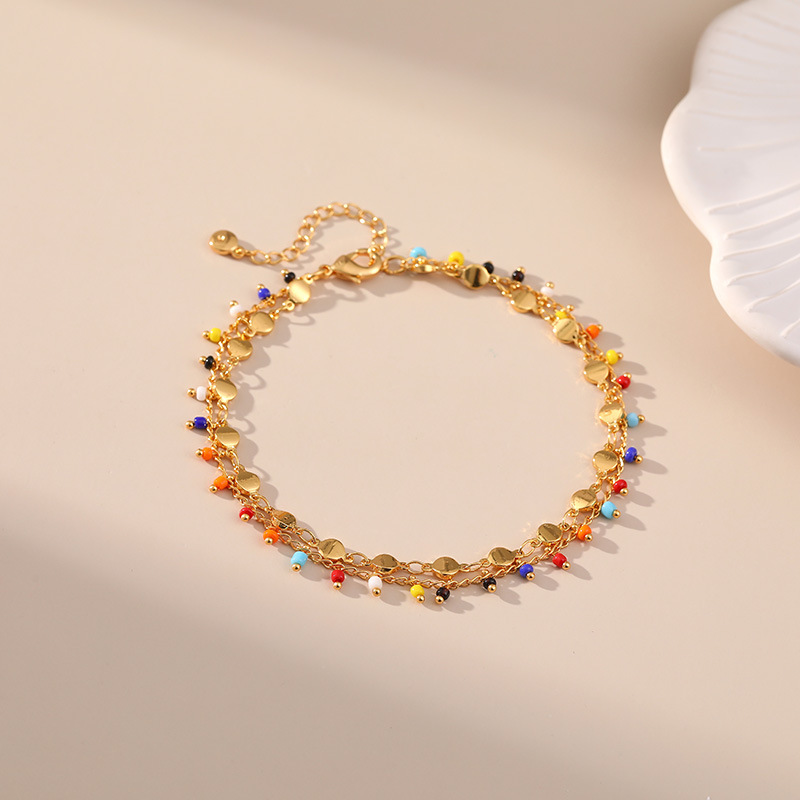 Candy Color Small Rice-shaped Beads National Style Anklets - Image 5