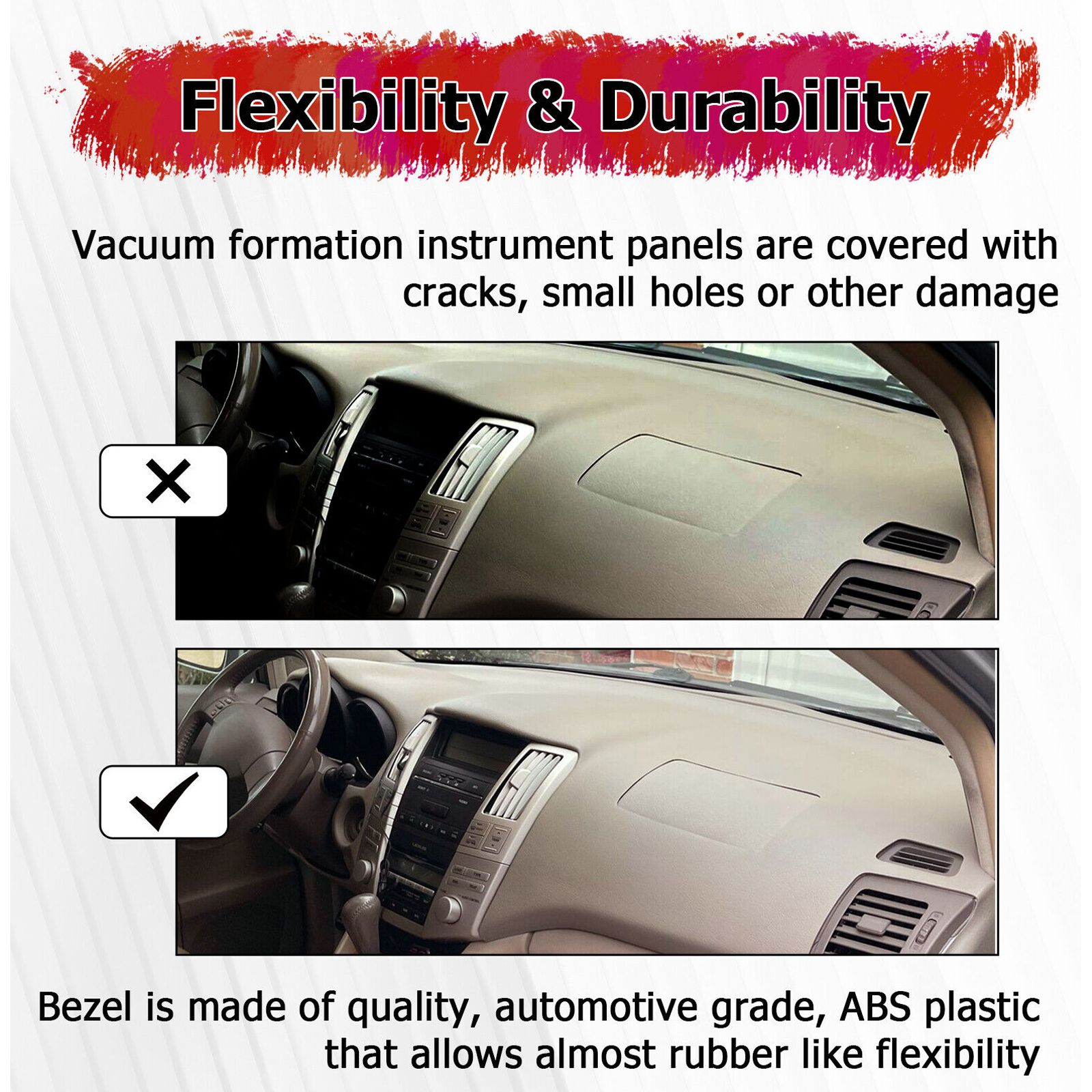 For Lexus 2004-2006 RX330 Base Beige Molded Dash Cover Dashboard Overlay Cap — foto 4