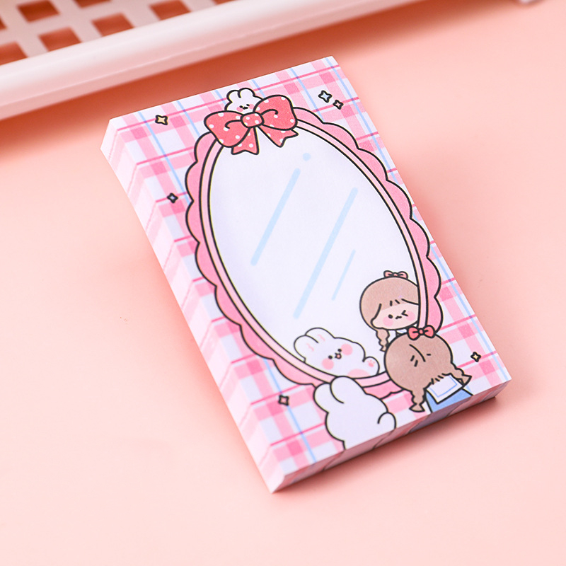 Cartoon Doodle Girl Post-it Notes Girly Heart stationary cute office supplies - Picture 6 of 10