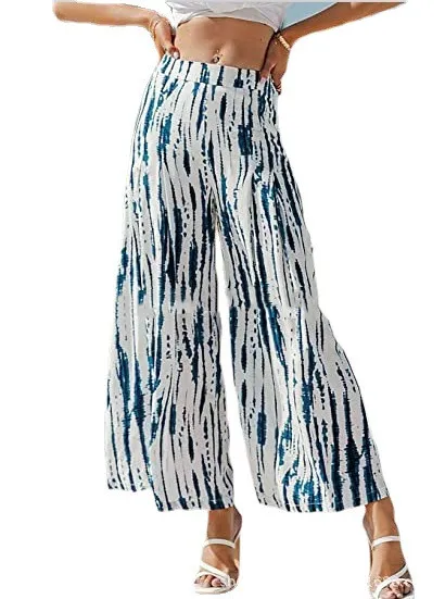 Mid waist Loose fitting Trousers Suit White Black Bars - Shop at LoveMi