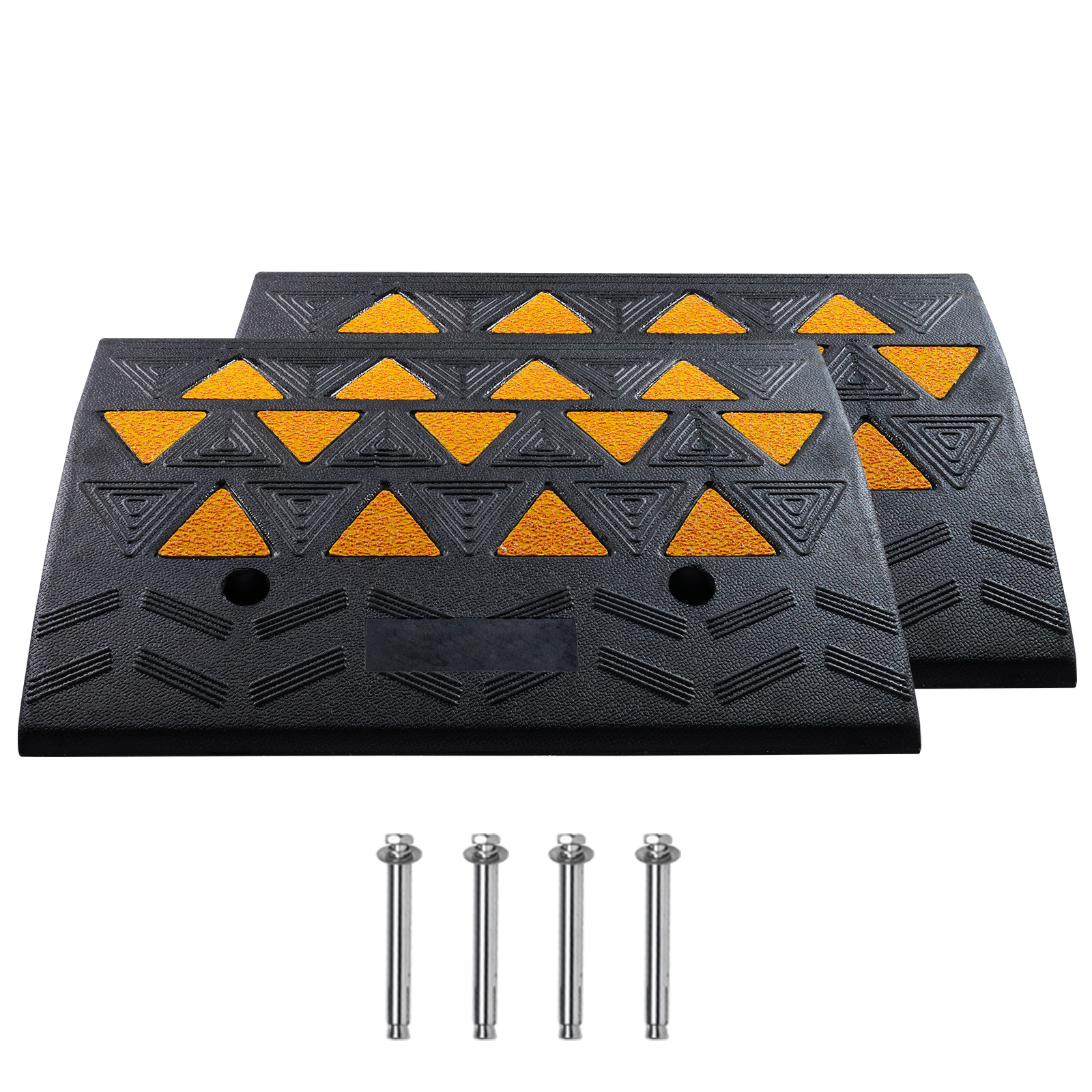 VEVOR Rubber Curb Ramp 2 Pack, 6Rise Height Heavy-Duty 33069 Lbs 15 T Capacity Threshold Ramps, Driveway…