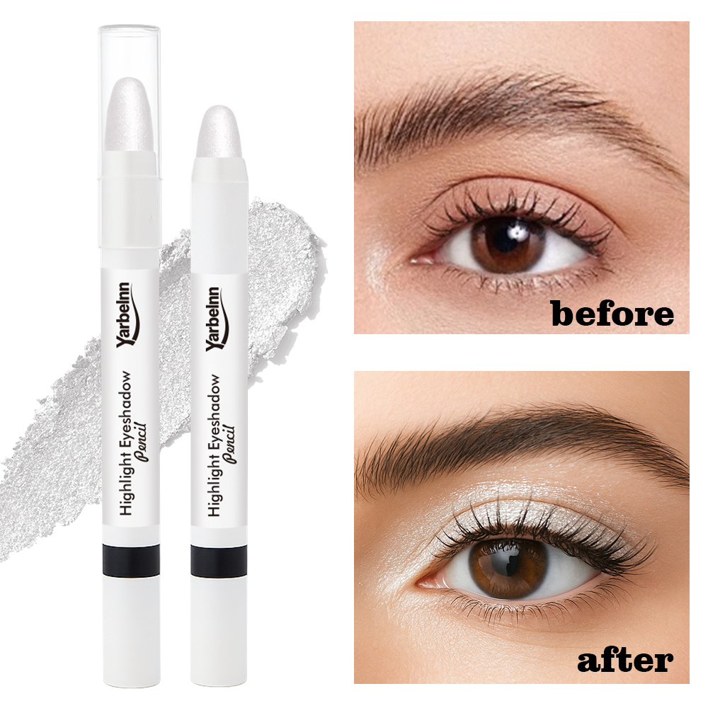 Shimmer Brightening Eye Highlighter Stick, Long Lasting Glitter Eyelid Lying Silkworm Makeup Pen, 2g