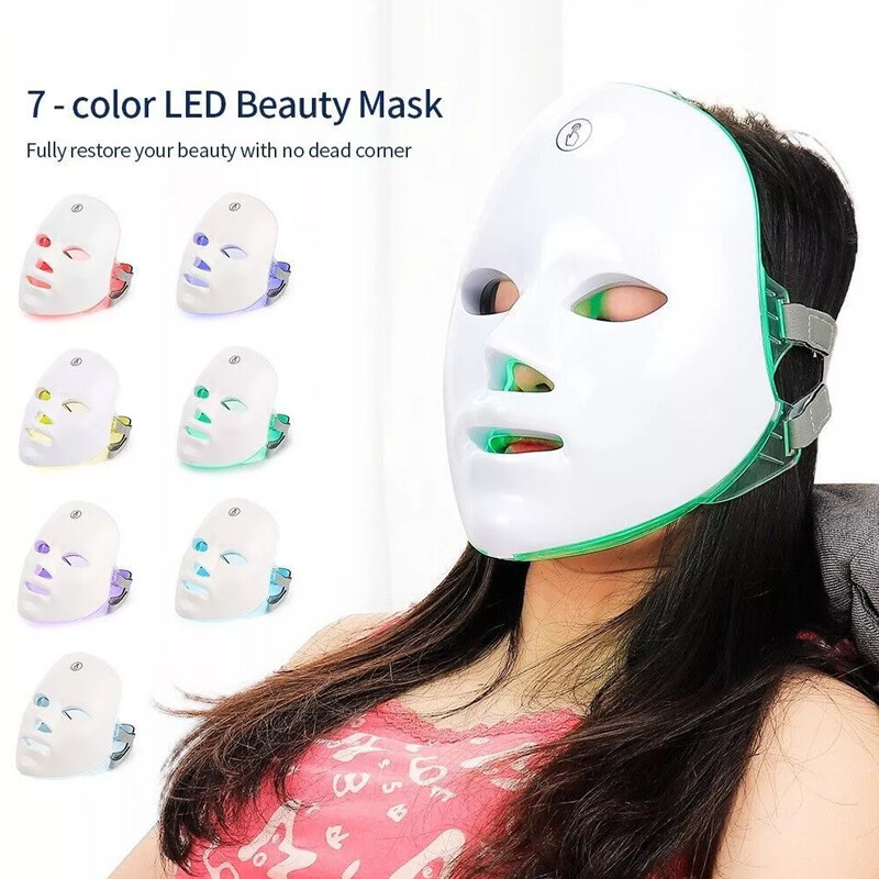 7Colors LED Light Photon Face Mask Neck Rejuvenation Skin Facial Wrinkle Therapy product image