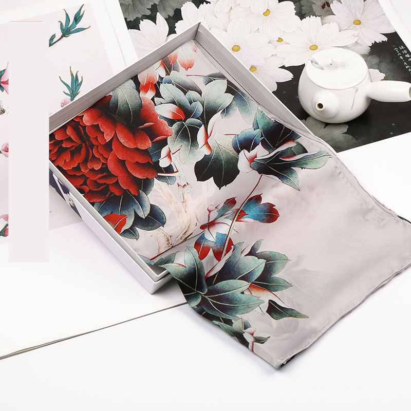 Spring Silk Crepe Satin Long Scarf