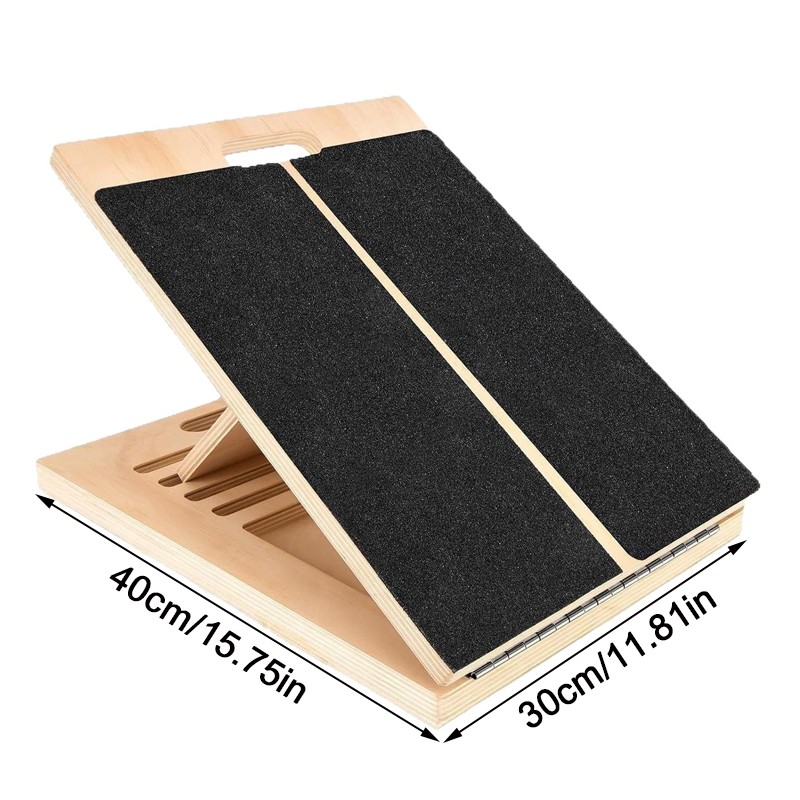 Wooden Slant Board Calf Stretcher Folded For Yoga Workout Incline — image 8