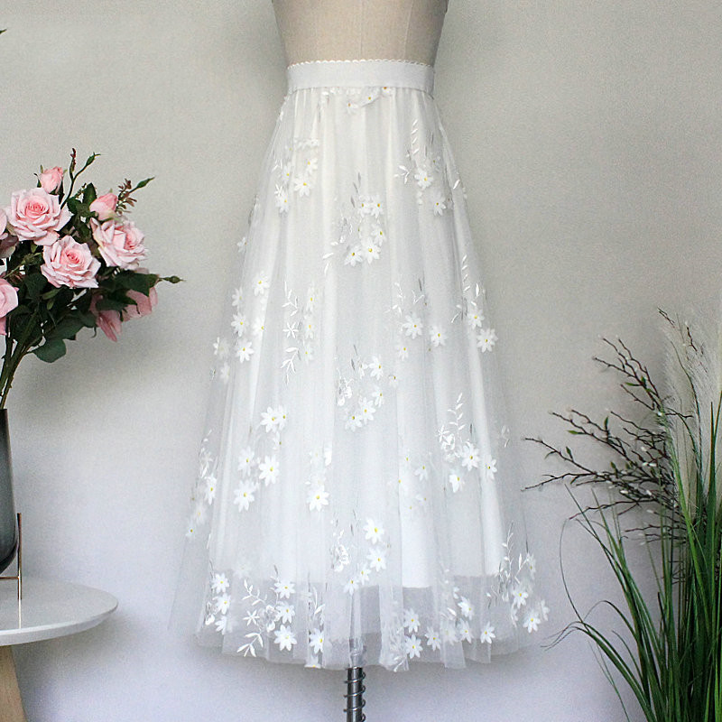 Fairy Three-dimensional Flower Embroidery Gauze Skirt