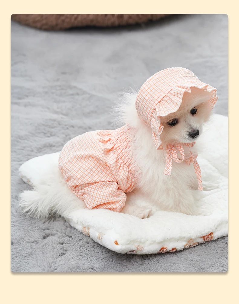 Title 4, Dog Clothes Set Orange Pet Jumpsuit With Hat Fa...