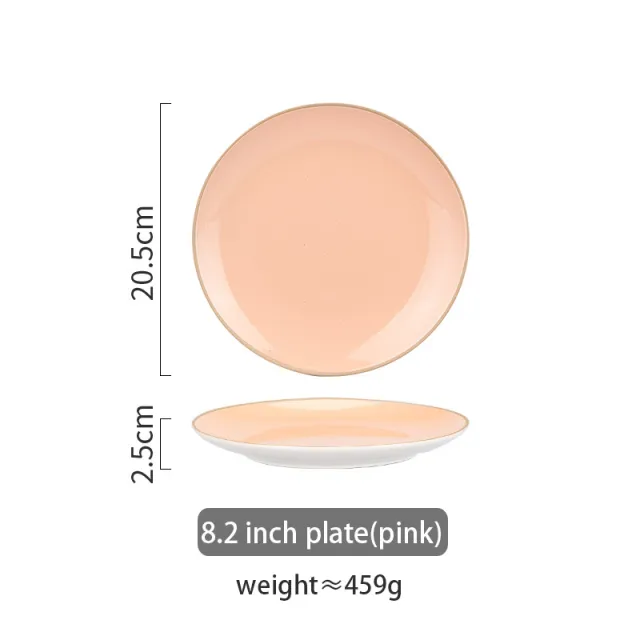 Nordic Dark Green Steak Plate Disc Tableware Light Pink - Shop at LoveMi