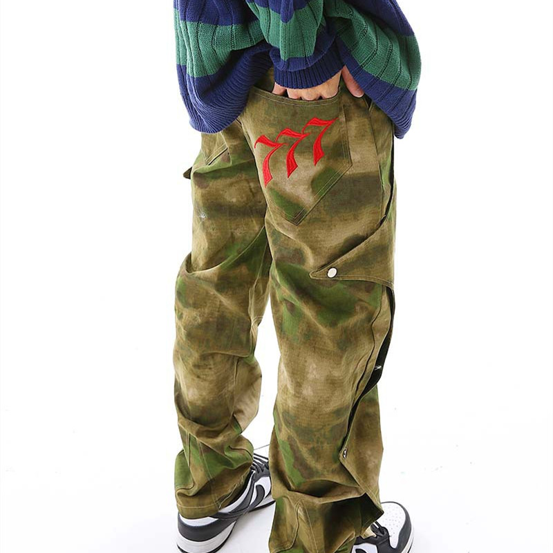 Title 2, Camouflage Embroidered Multi Pocket Overalls Fo...