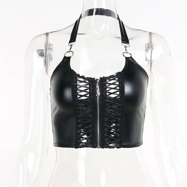 European And American Hollow Deep V Hanging Neck Sling Women Black - Shop at LoveMi