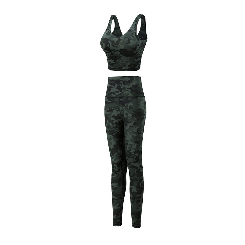 Title 7, Vest Sports Bra Printed Yoga Suit