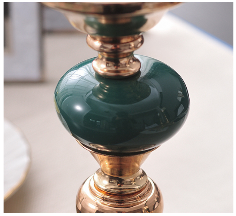 European-american Glass Candlestick Retro Metal Gold - 9