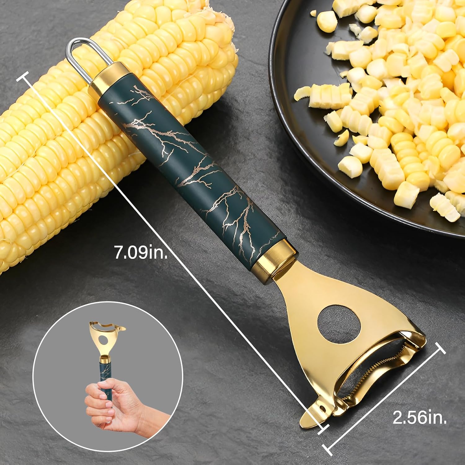 2 Pack Corn Peeler Stainless Steel | Fast Kernel Stripper Tool — view 8