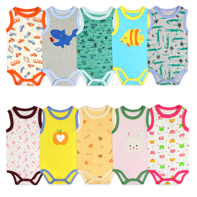 Cute And Simple Newborn Vest One-piece Romper