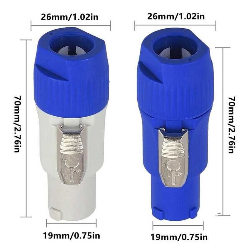 10pcs NAC3FCA Speakon Plug 3 PIN Male Powercon Connector 20A 250V AC Power Plug-