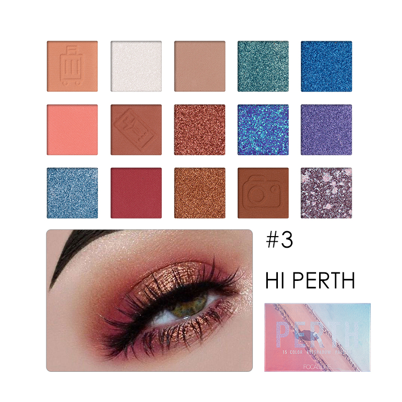 Eyeshadow Palette 15 Colors Sequins Glitter Pearlescent Waterproof Student 4Color - Shop at LoveMi