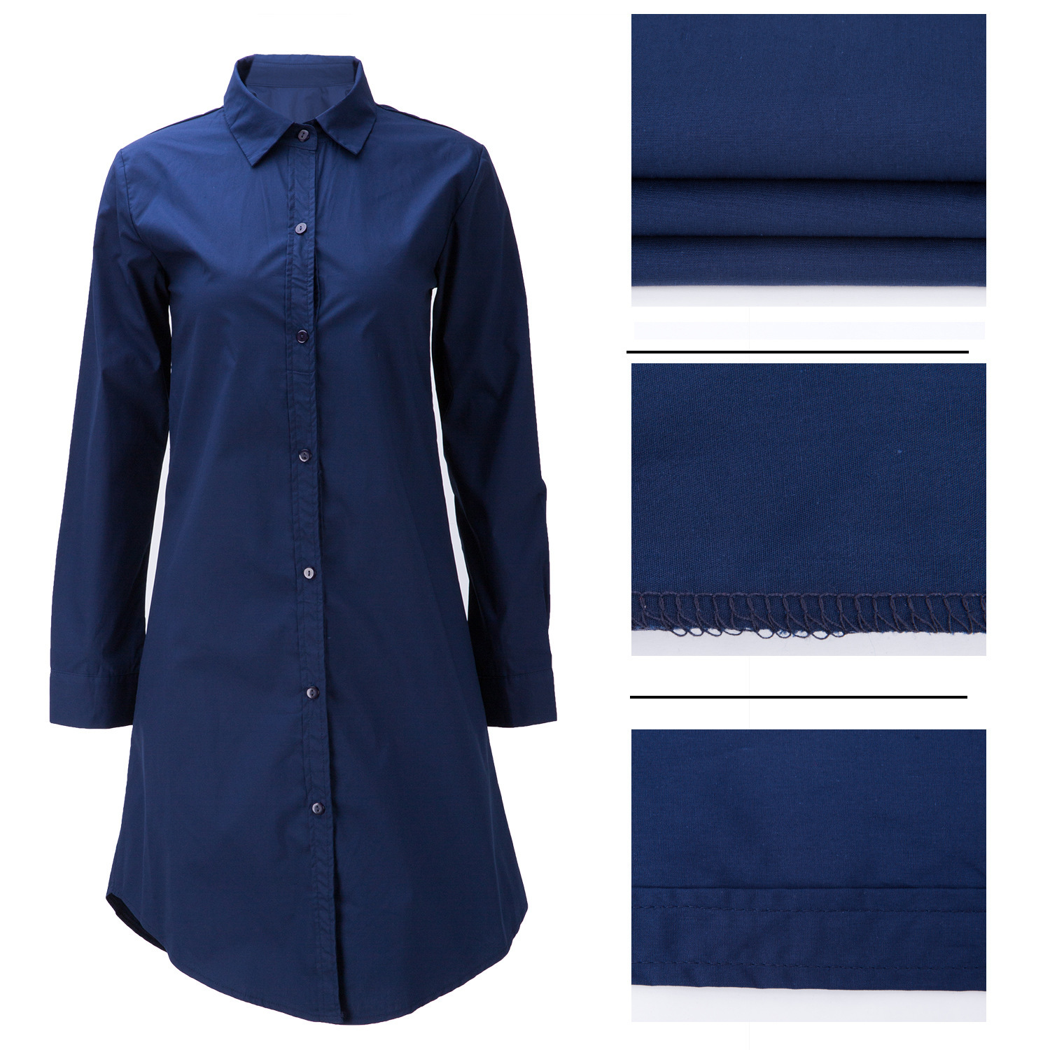 Fashion Women's Mid Length Solid Color Plus Size Blouse