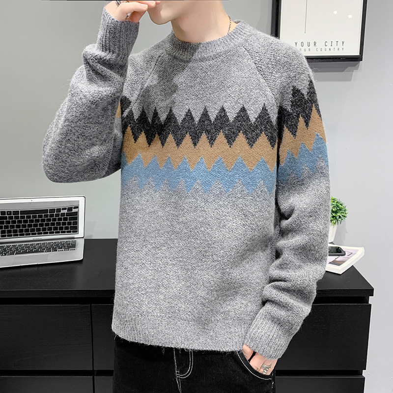 Trendy Personality Bottoming Shirt Knitted Cashmere Men's Winter Warm Clothing
