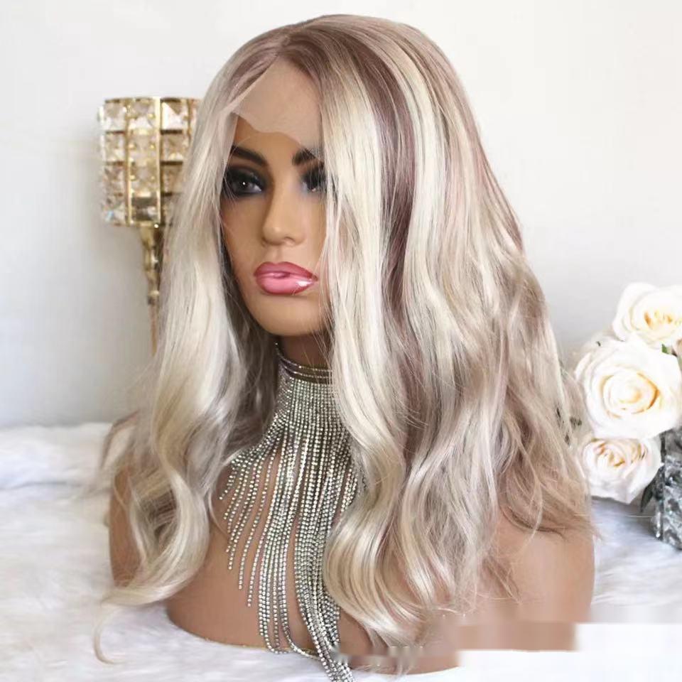 Brown Big Wave Chemical Fiber High Temperature Silk Wig Headgear — foto 3