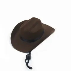 Pet Dog Cowboy Hat Headgear Cat Funny Headwear Outdoor Adjustable Dog Caps Performance Photo Props Cosplay Accessories - Coffee - View 1