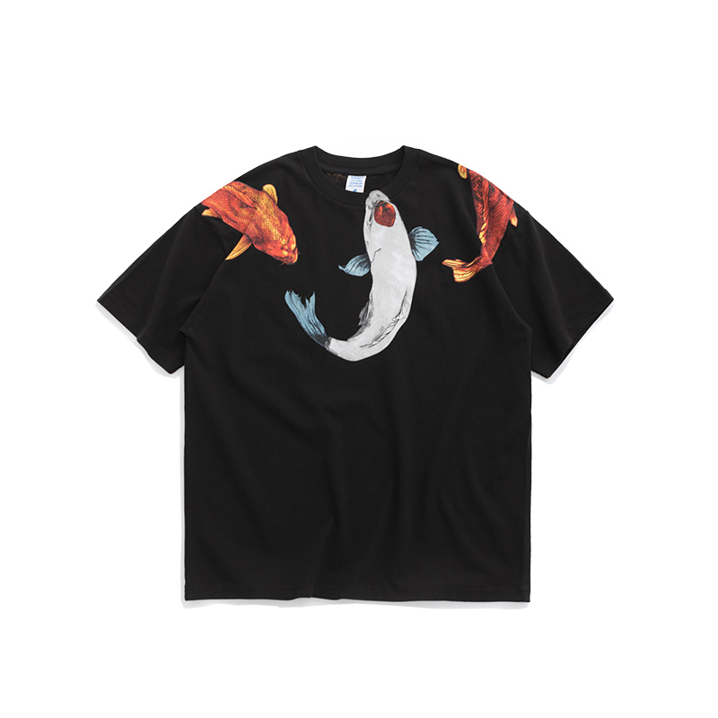 Title 18, Chinese style koi printed short sleeve