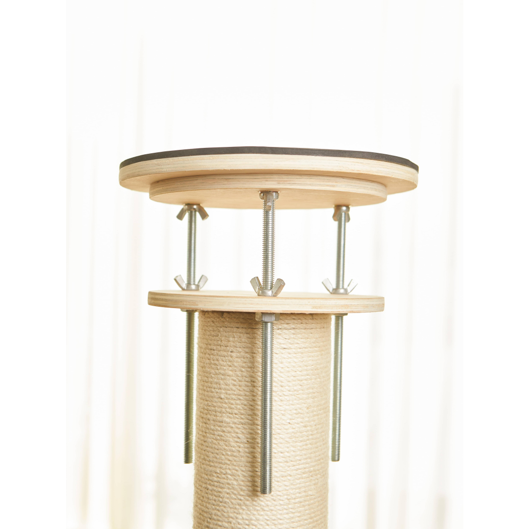 Modern Plain Waterproof Freestanding Cat Tree - 5-Tier, 102-118 In Adjustable Ceiling-to-Floor, Hemp Scratching Post, Chew Resistant Activity Center With Perches, Machine Wash Compatible