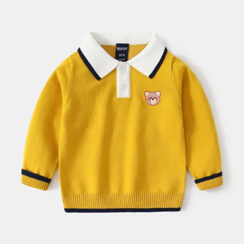 Fashion Boy Sweater Lapel Embroidery