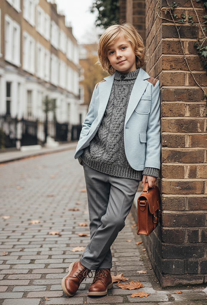 Boys Vintage Casual Smart Jacket Light Blue Cotton Blazer Everyday Wear 3-7Y — image 9