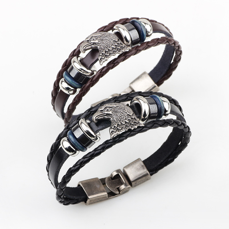 Fashion Beaded Eagle Head To Buckle Bracelet