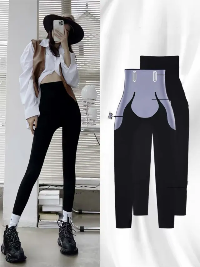 Women's Outer Wear Plus Velvet Tight fitting Hip lifting Yoga Leggings Black - Shop at LoveMi