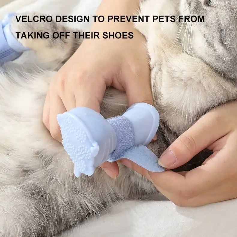Dog Rain Boots 4Pcs Pet Puppy Warm Waterproof Silicone Non-Slip