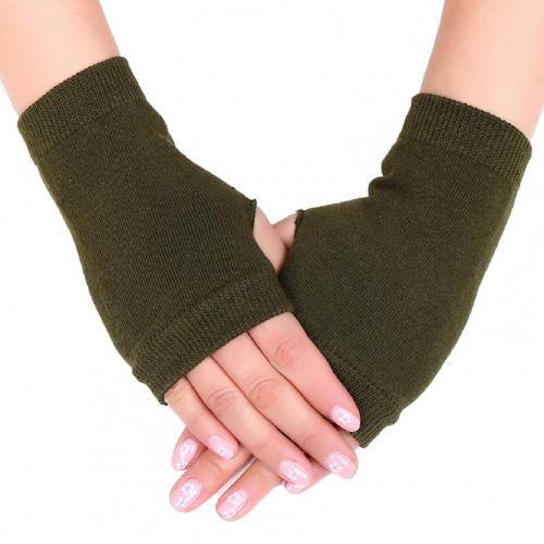 Cold Protection Half Finger Internet Antifreeze Gloves – Army Green, One size