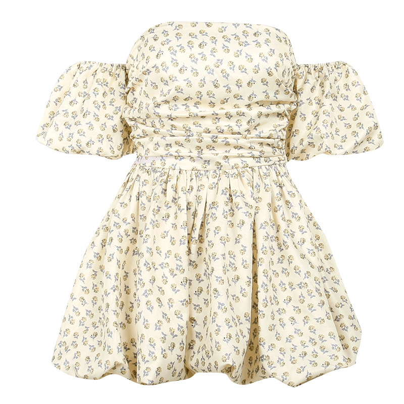 Fragmented Flower A Swing Off Shoulder Two Wear Dress