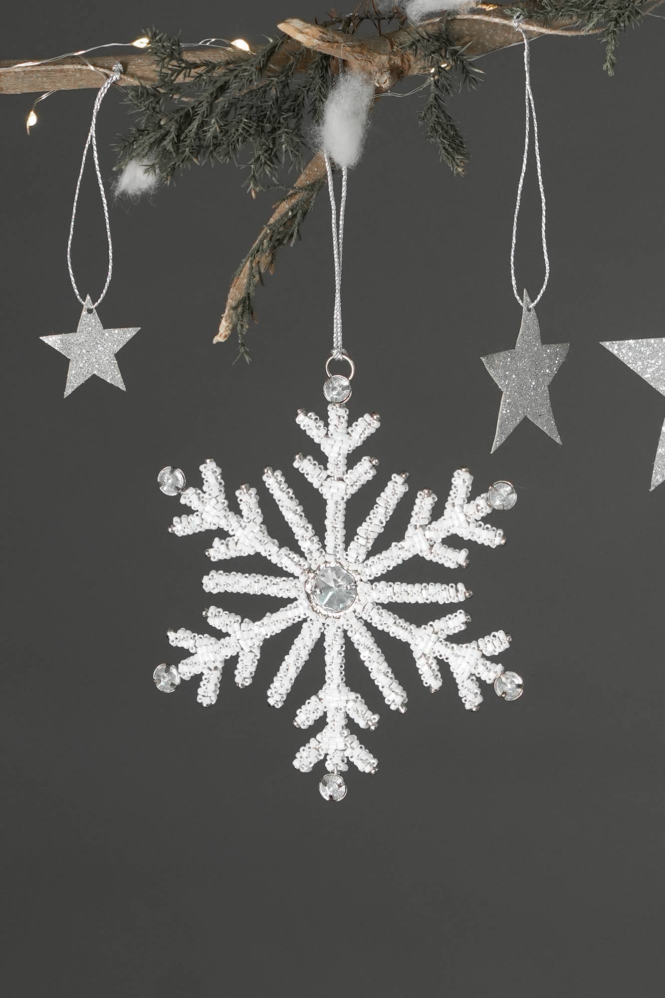Expobazaar Snowflake Shiny Ornament White White - Shop at LoveMi