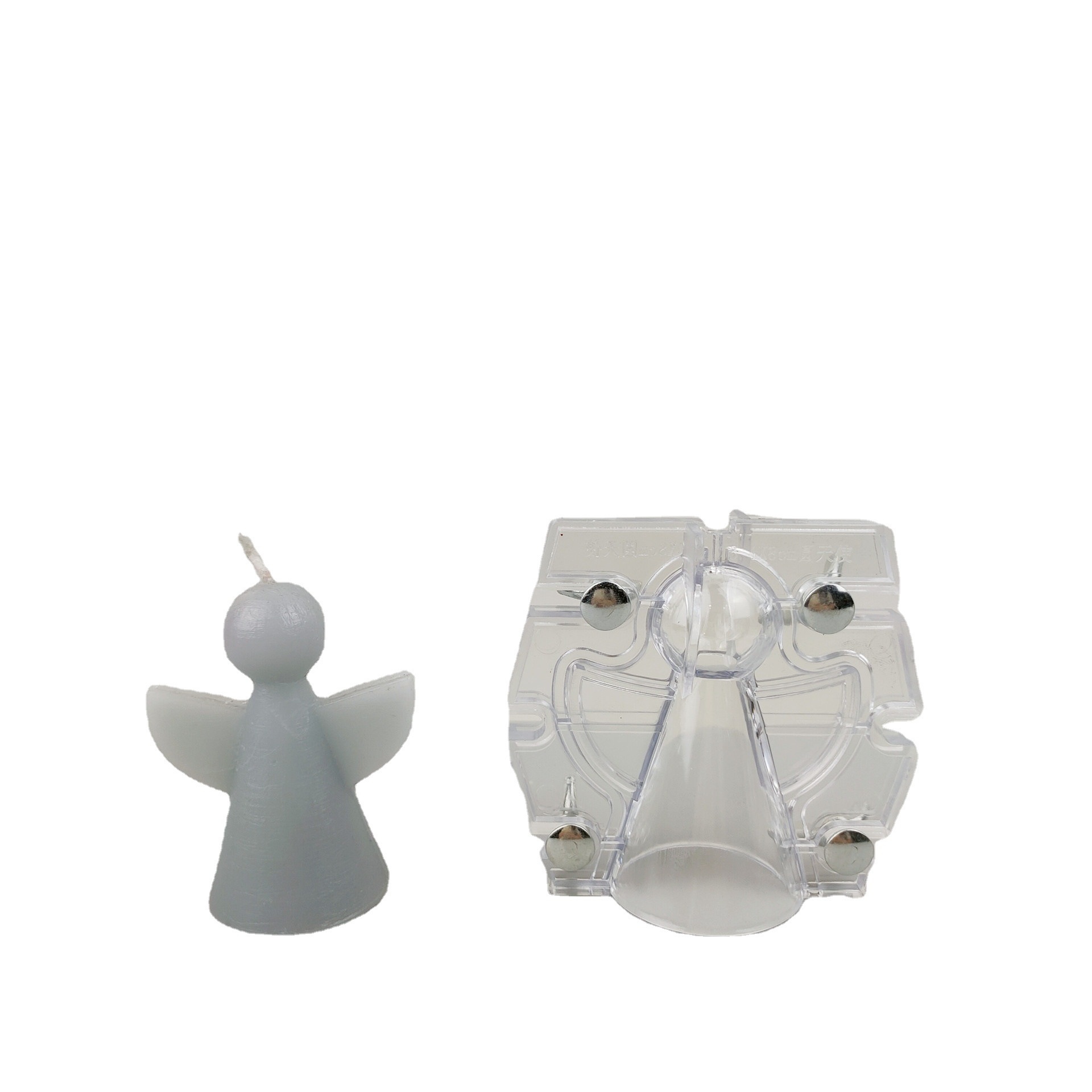 Handmade Angel Acrylic Plastic Candle Mold Two-flap Mold DIY Simple Mold - 2