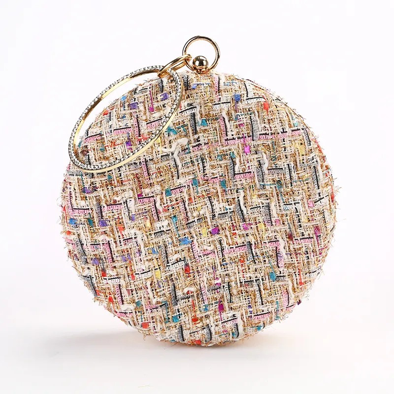 Dinner Handmade Small Fragrance Clutch Bag - Apricot