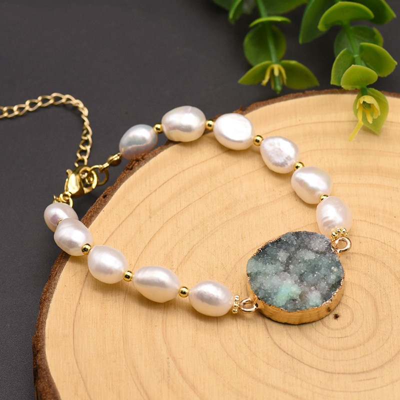 Natural Crystal Baroque Pearl Bracelet